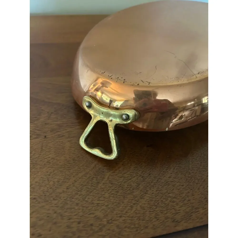 Hammered Copper Pan with Brass Handles – Oval Cooking Pan or Decorative Display